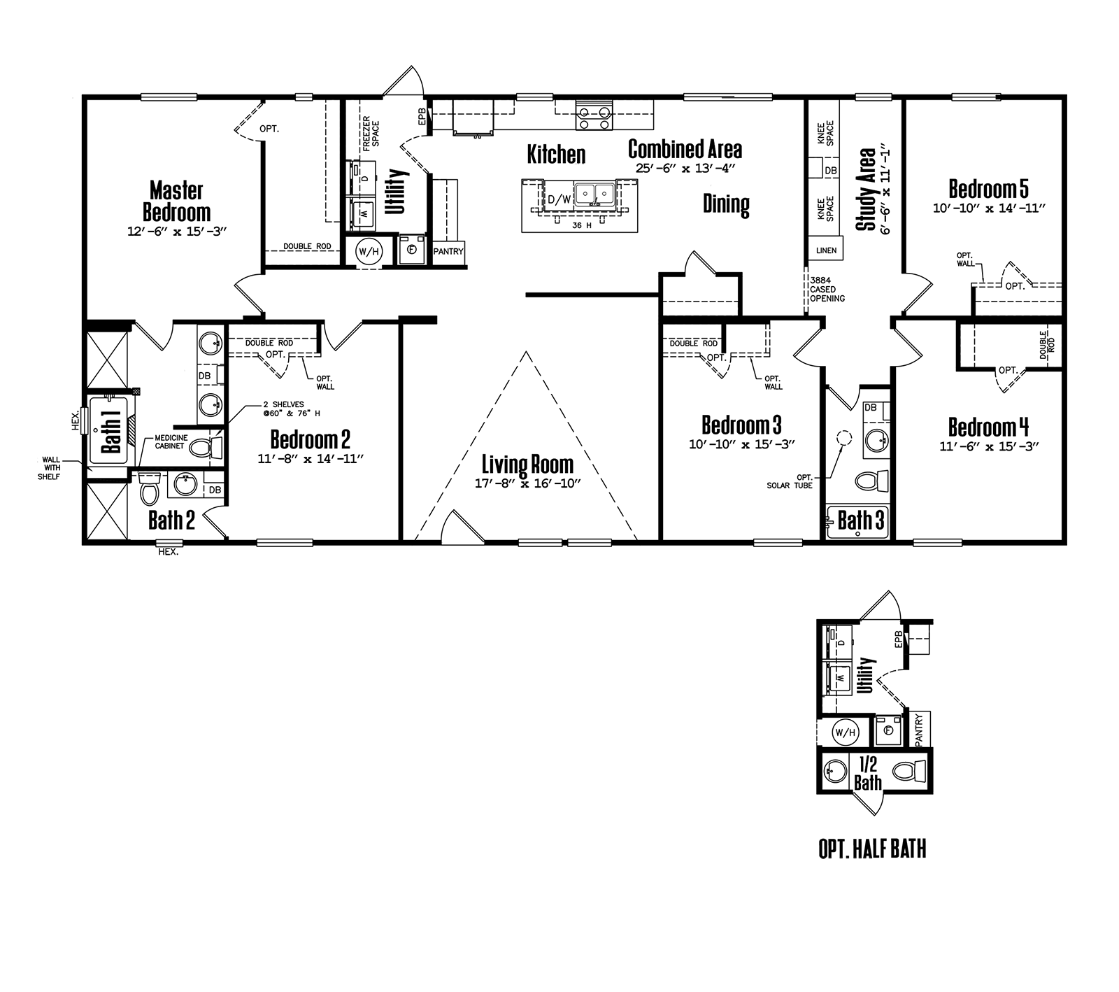 Floorplan of 5 Bedroom home in Fannin County