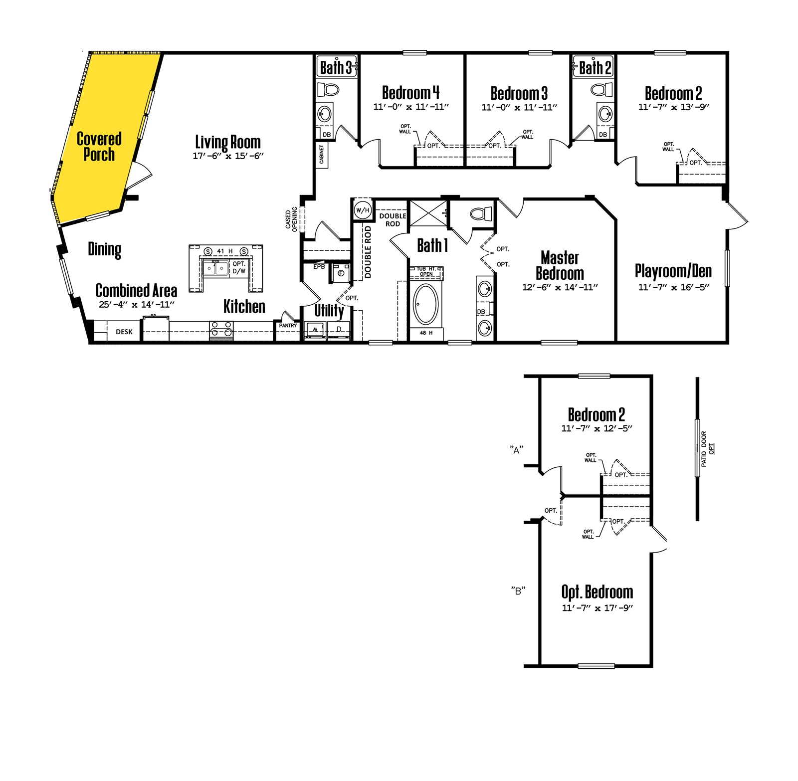 Floorplan of 4 Bedroom home in Fannin County