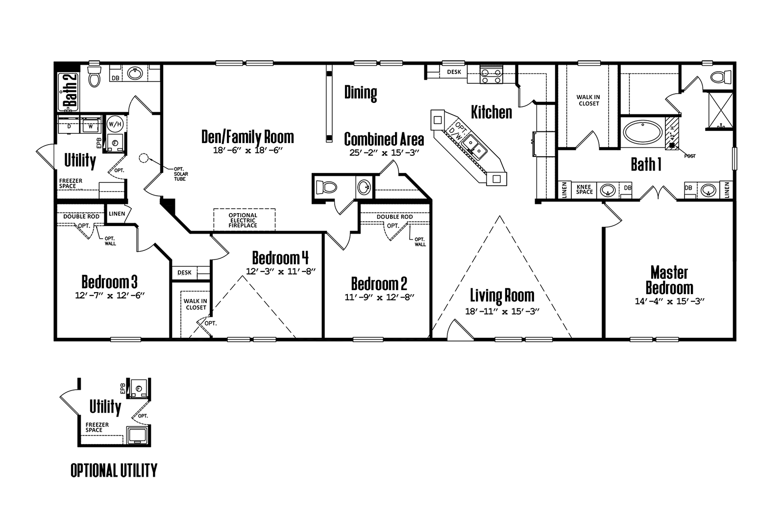 Floorplan of 4 Bedroom home in Fannin County